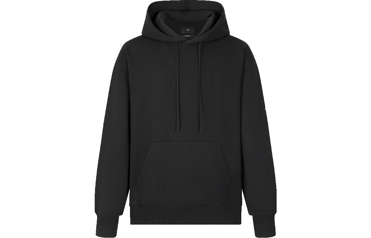 Y-3 Black Solid Color Pocket Pullover Sweatshirt  Casual Wear H44786