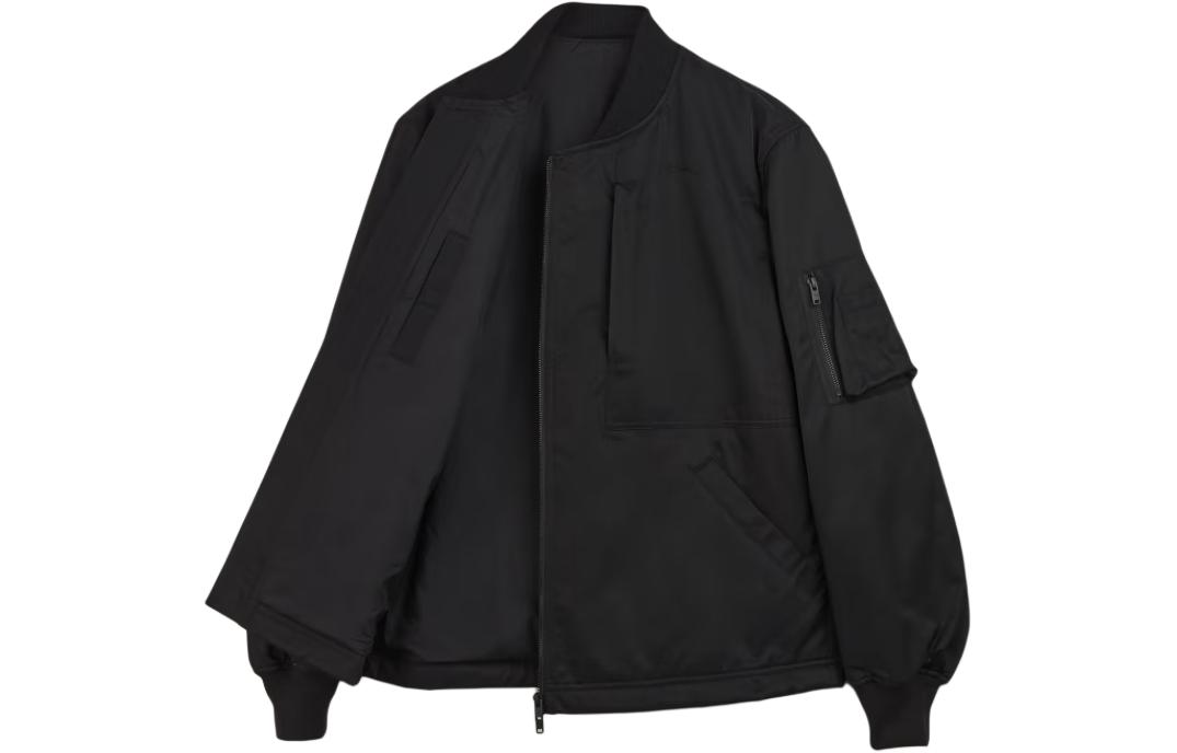 Order Y-3 Black Solid Full-Zip Fitted Jacket Unisex Long Sleeve Outerwear HY1276