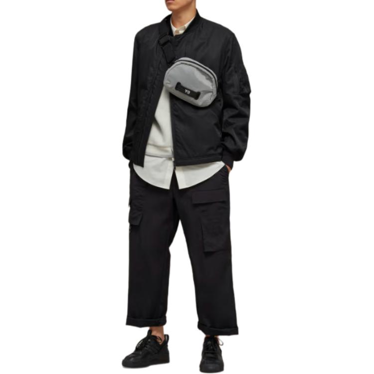 Lookbook Y-3 Black Solid Full-Zip Fitted Jacket Unisex Long Sleeve Outerwear HY1276