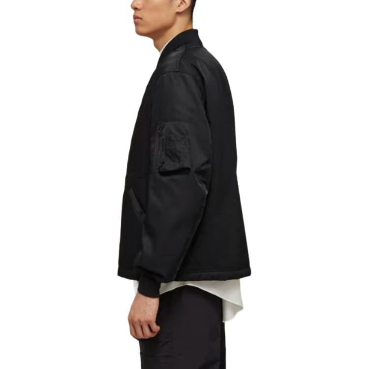 Shop Y-3 Black Solid Full-Zip Fitted Jacket Unisex Long Sleeve Outerwear HY1276