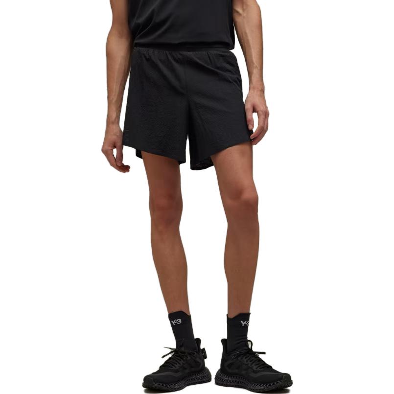 Lookbook Y-3 Black Solid Side Letter Print Sports Shorts IQ0424