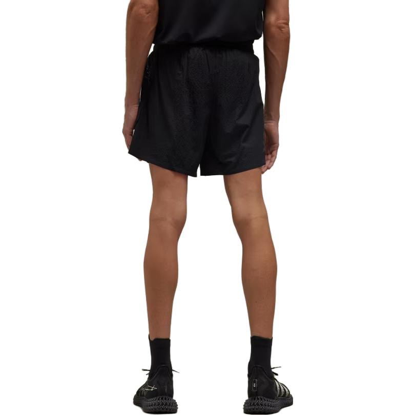 Shop Y-3 Black Solid Side Letter Print Sports Shorts IQ0424