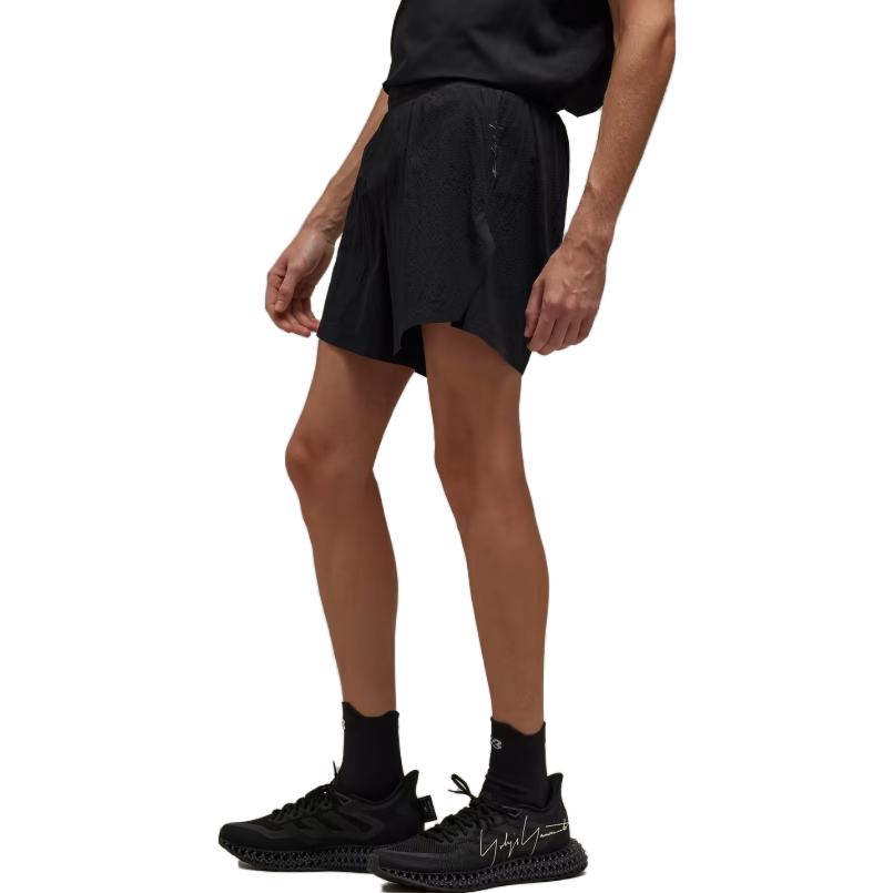 Purchase Y-3 Black Solid Side Letter Print Sports Shorts IQ0424