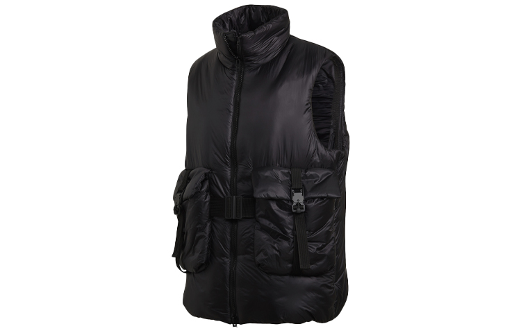 Order Y-3 Rompi Utility Hitam dengan Kerah Stand, Kantong Besar, dan Isolasi. GK4818