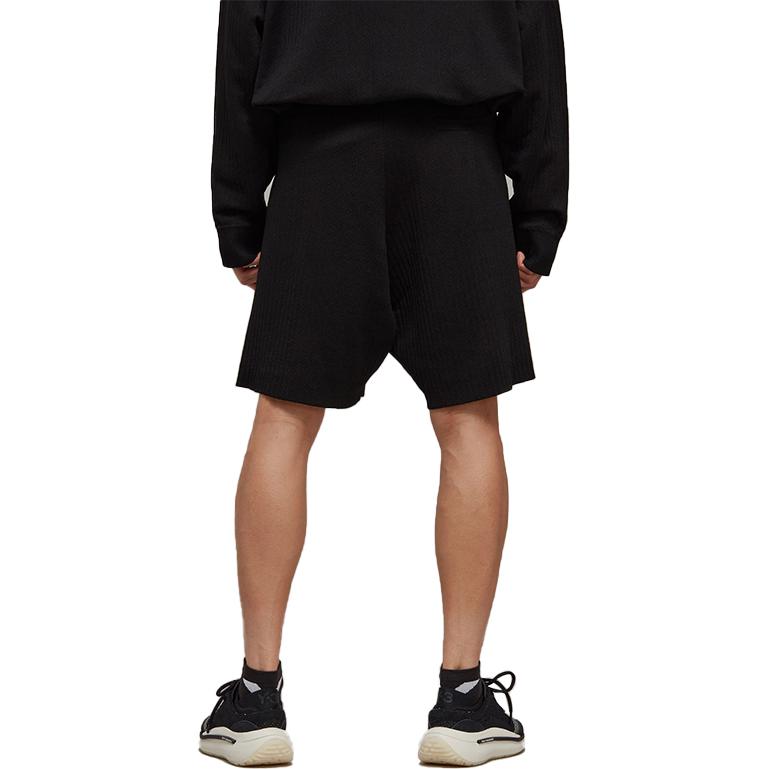 Details for Y-3 Black Straight Shorts with Graphic Print and Elastic Waist H44808