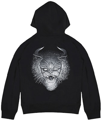 Y-3 黑色男女款背部大动物印花套头卫衣 FP8925 Buy Y-3 黑色男女款背部大动物印花套头卫衣 FP8925