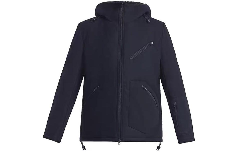 Order Y-3 Black Zip-Up Hoodie Long Sleeve Jacket with Pockets CF1495