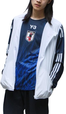 Y-3 Blue Raglan Long Sleeve Striped T-Shirt with Logo Print Unisex. IS5611 3