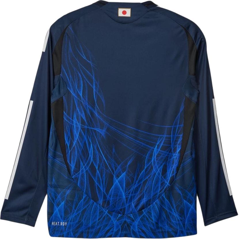 Lookbook Y-3 Blue Raglan Long Sleeve Striped T-Shirt with Logo Print Unisex. IS5611