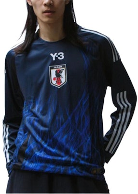 Y-3 Blue Raglan Long Sleeve Striped T-Shirt with Logo Print Unisex. IS5611 Cheap Y-3 Blue Raglan Long Sleeve Striped T-Shirt with Logo Print Unisex. IS5611