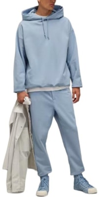 Y-3 Brushed Terry Hoodie Unisex Oversized Blue Pullover. JD9810 Shop Y-3 Brushed Terry Hoodie Unisex Oversized Blue Pullover. JD9810