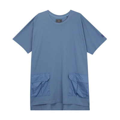 Y-3 Cashier Blue Round-Neck Short Sleeve Regular Tee HZ8862