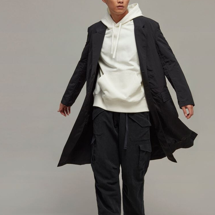 Shop Y-3 Casual Loose Fit Hoodie Grey White Pullover IB4805