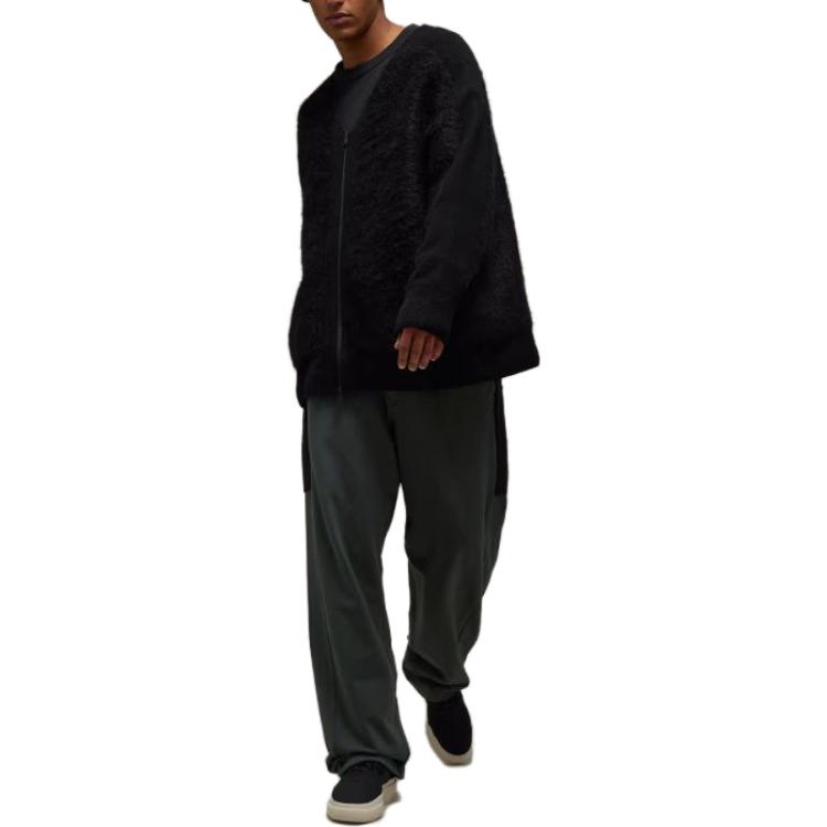 Lookbook Y-3 Baju Hitam V-Leher Zip Kasual Fit Longgar Uniseks. IL4624