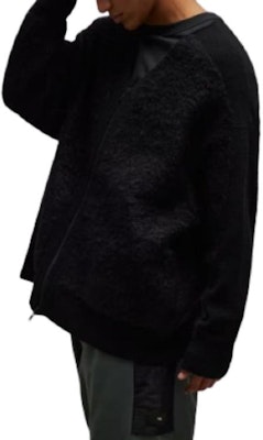 Y-3 Baju Hitam V-Leher Zip Kasual Fit Longgar Uniseks. IL4624 Details for Y-3 Baju Hitam V-Leher Zip Kasual Fit Longgar Uniseks. IL4624