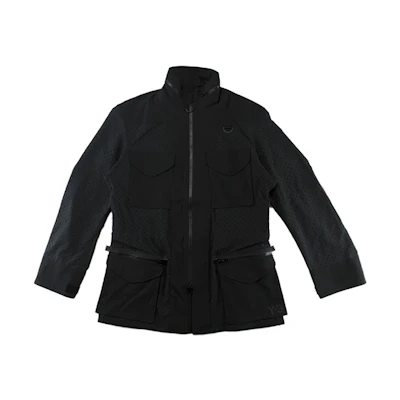 Y-3 Checker Mesh Multi-Pocket Black Zip-Up Casual Jacket Men’s Long Sleeve DY7307