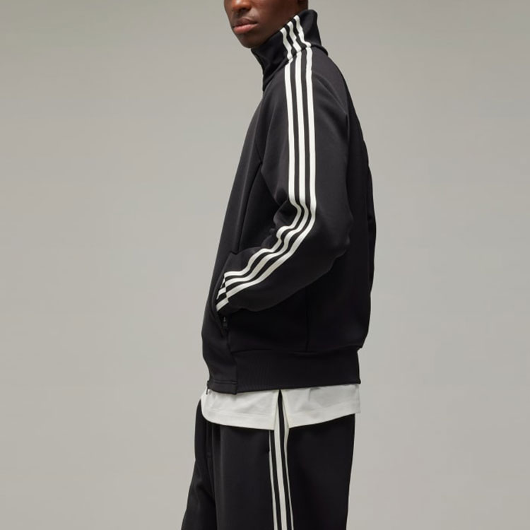 Lookbook Y-3 Classic Big Logo Triple Stripe Zip Jacket Black  Loose Fit Long Sleeve IZ3126