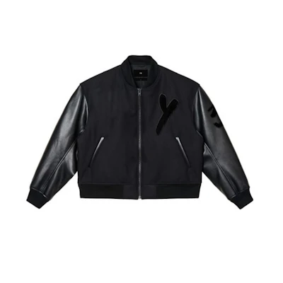 Y-3 Classic Leather Logo Baseball Collar Button-Up Jacket Unisex IA3101