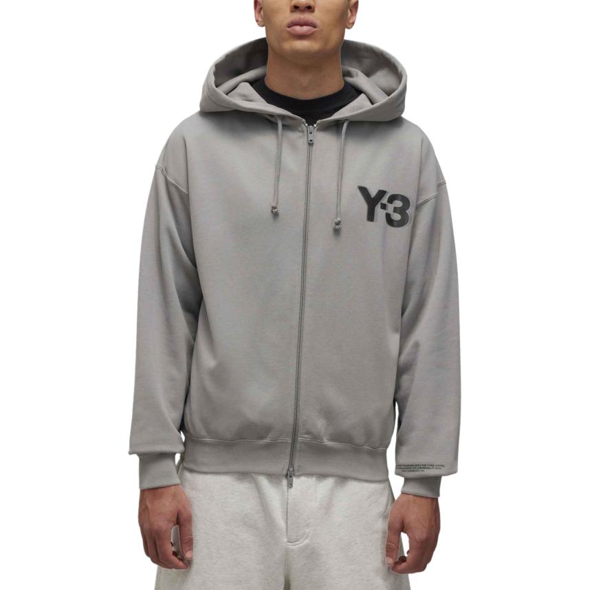 Shop Y-3 经典标志Cleanfit拉链连帽衫男女同款炭灰春秋款。 JD9808
