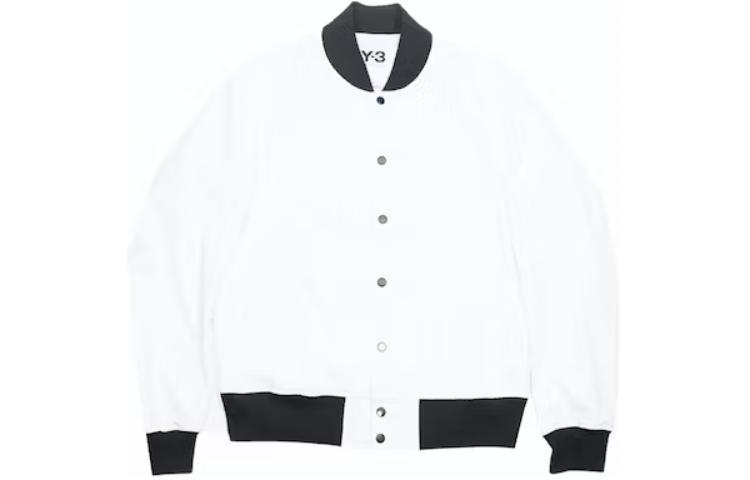 Y-3 Colorblock Baseball Collar Jacket White Long Sleeve Outerwear CY6919
