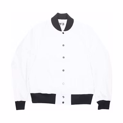 Y-3 Colorblock Baseball Collar Jacket White Long Sleeve Outerwear CY6919