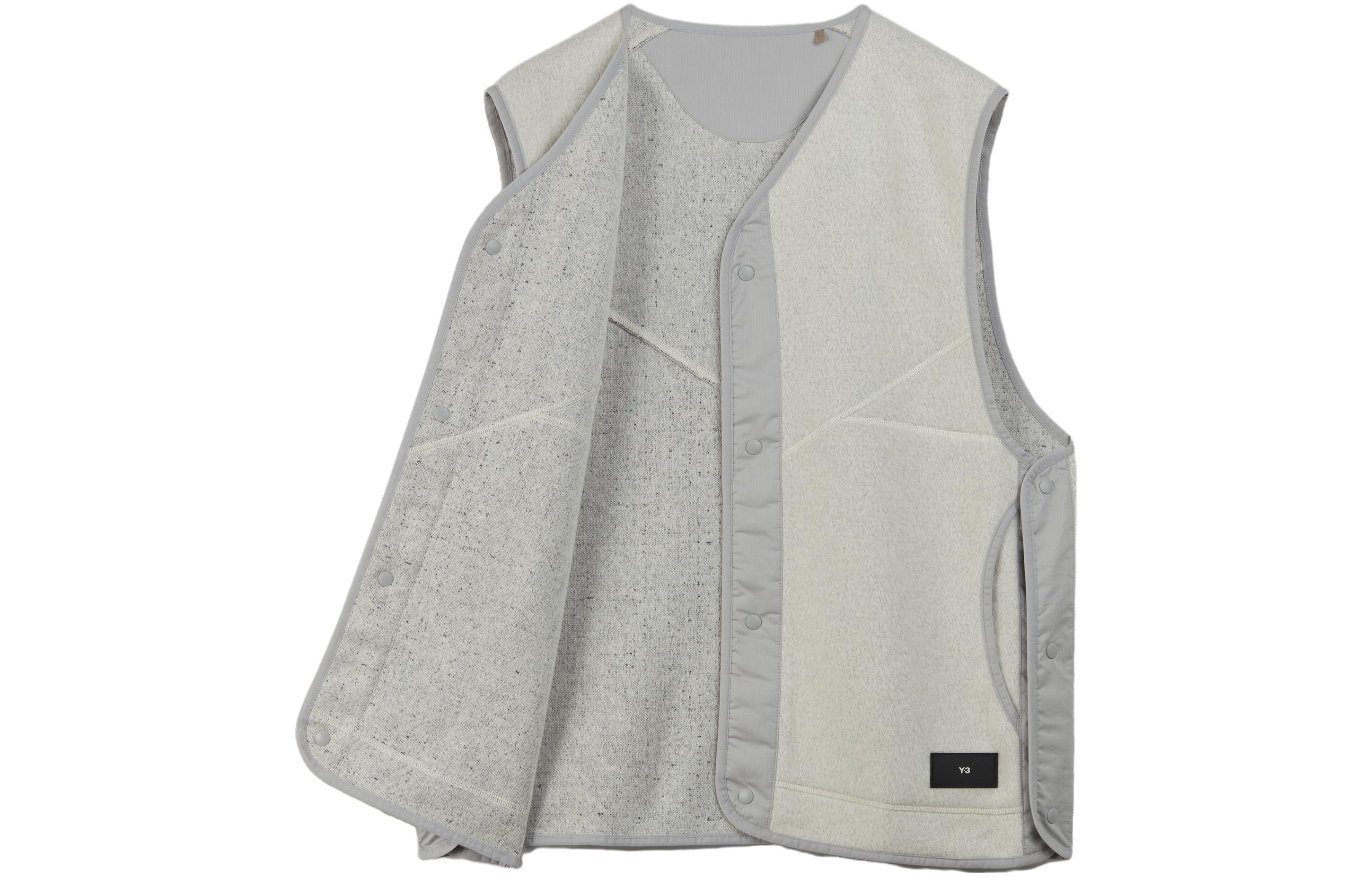 Y-3 Colorblock V-Neck Fleece Vest Unisex - Off White HZ8820