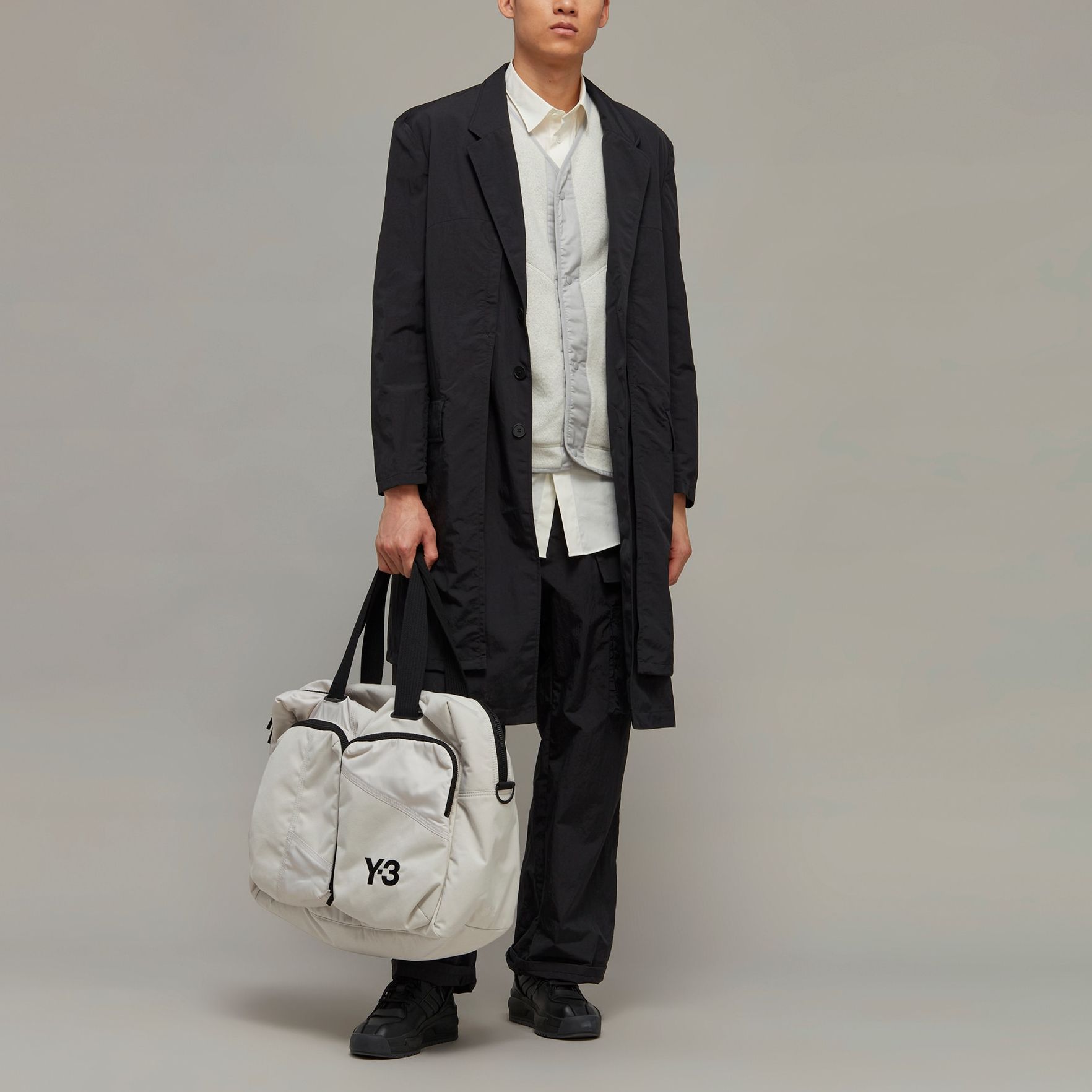 Lookbook Y-3 컬러블록 V넥 플리스 베스트 유니섹스 - 오프화이트 HZ8820