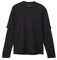 Y-3 Crepe SJ LS Minimalist Crewneck Pullover Long Sleeve Tee Black . 39-H63021 Y-3 Crepe SJ LS Minimalist Crewneck Pullover Long Sleeve Tee Black . 39-H63021