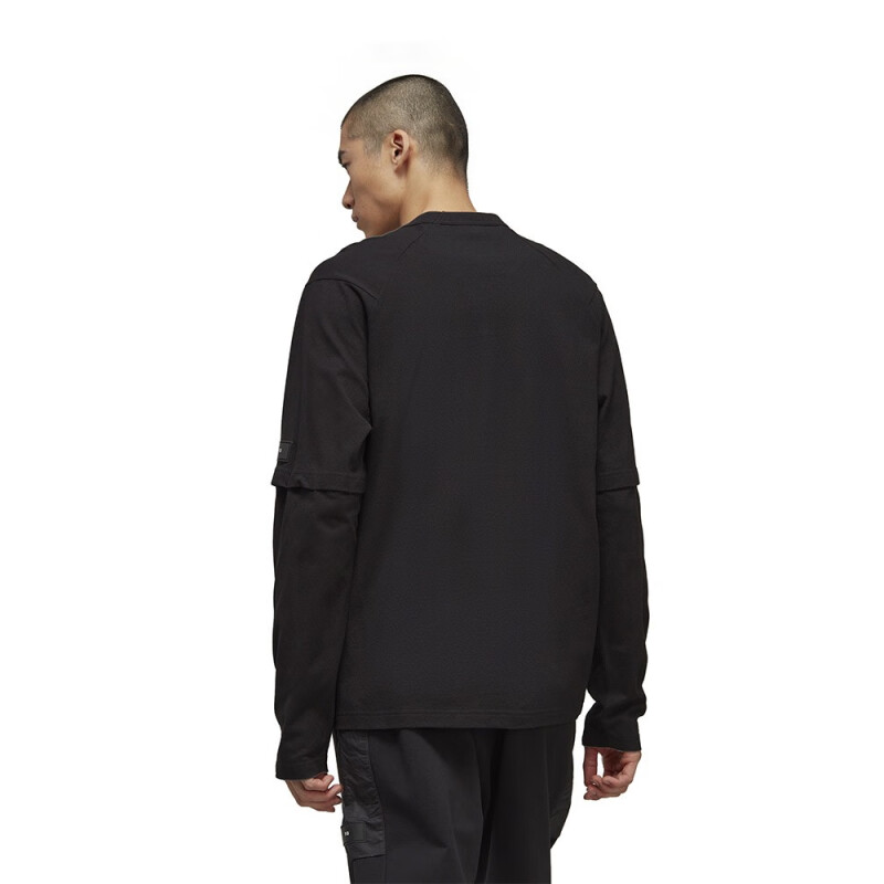 Shop Y-3 Crepe SJ LS 極簡長袖圓領上衣 黑色 39-H63021