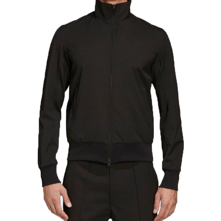 Shop Y-3 Embroidered Wool Turtleneck Long Sleeve Jacket Men’s Black FS3329