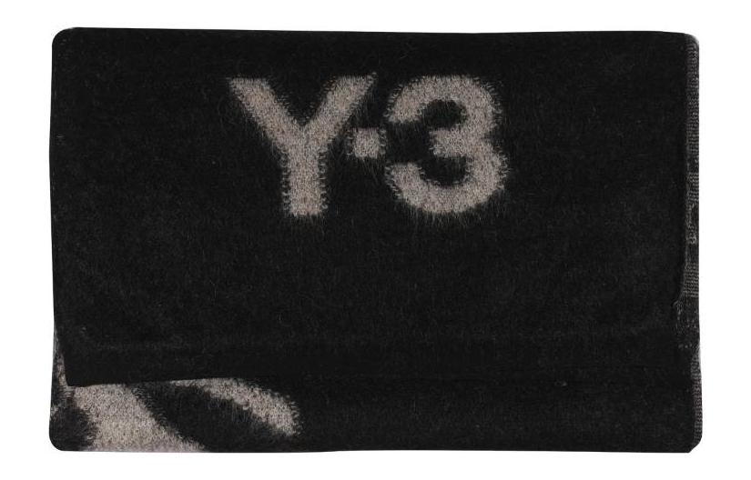 Shop Y-3 Fashion Printed Warm Knit Scarf Black HM8324BLACK
