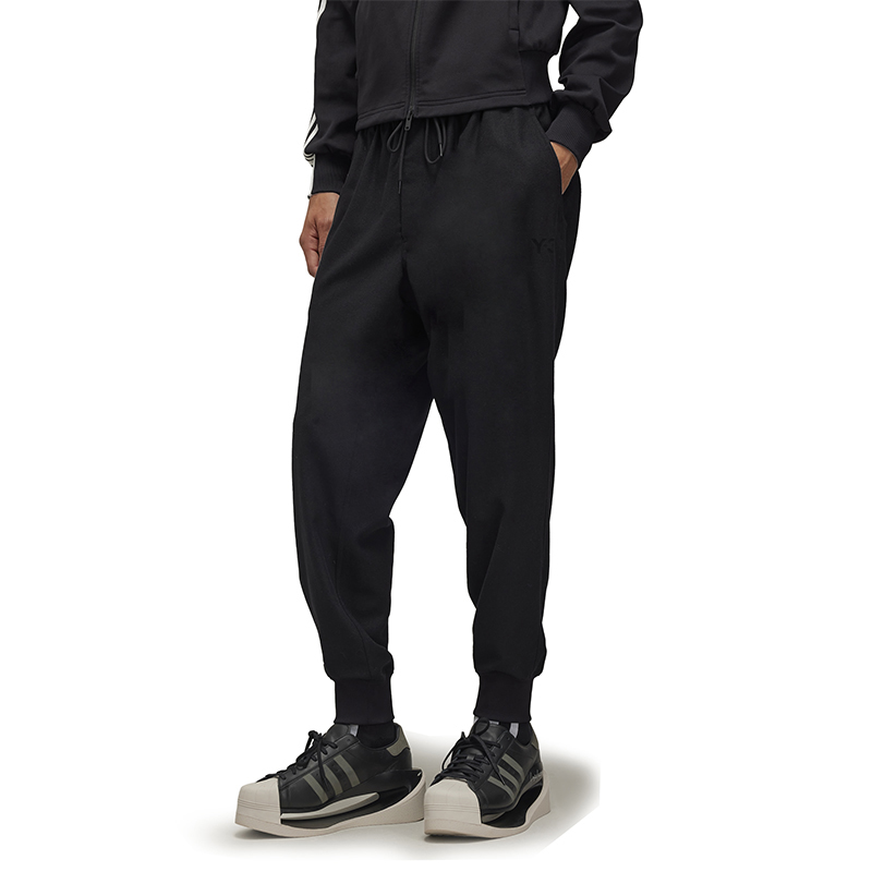 Order Y-3 Celana Panjang Flanel Kasual Minimalis Pria Warna Hitam. IZ1878