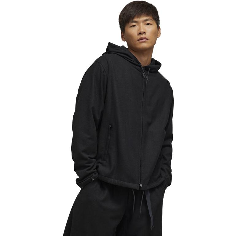Lookbook Y-3 Hoodie Jaket Flanel Unisex Hitam Pakaian Olahraga Kasual. IP5566
