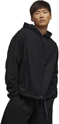 Y-3 Hoodie Jaket Flanel Unisex Hitam Pakaian Olahraga Kasual. IP5566 Lookbook Y-3 Hoodie Jaket Flanel Unisex Hitam Pakaian Olahraga Kasual. IP5566