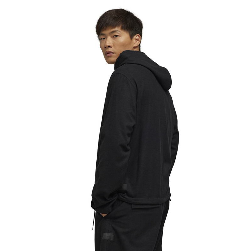 Shop Y-3 Hoodie Jaket Flanel Unisex Hitam Pakaian Olahraga Kasual. IP5566