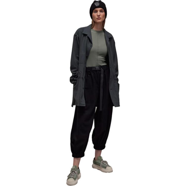 Shop Y-3 Celana Flanel Lebar Santai Unisex Hitam IP5567