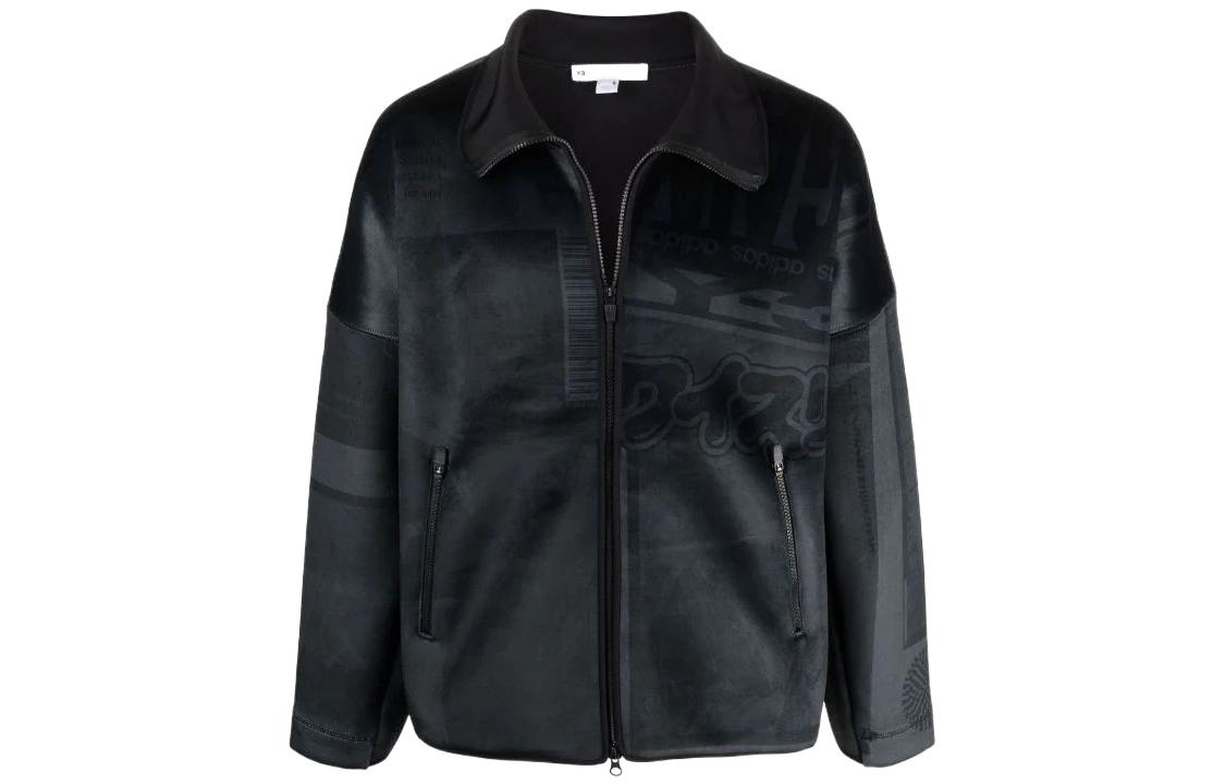 Y-3 Fleece Graphic Print Jacket Black HB3348