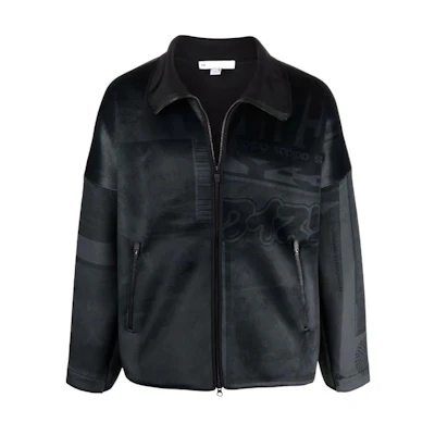 Y-3 Fleece Graphic Print Jacket Black HB3348