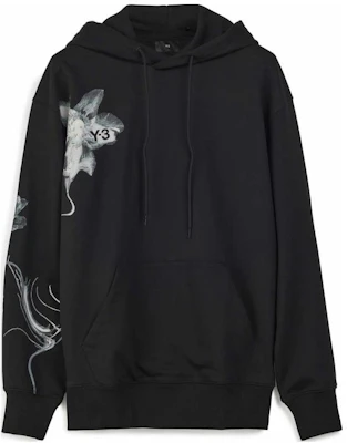 Y-3 Floral Print Hoodie Black Long Sleeve Pullover Relaxed Fit IN4335 Buy Y-3 Floral Print Hoodie Black Long Sleeve Pullover Relaxed Fit IN4335