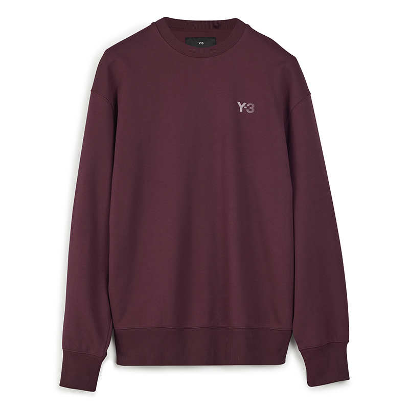 Y-3 FT Crew Sweat Burgundy Casual Long-Sleeve Sweatshirt 50-IV5582
