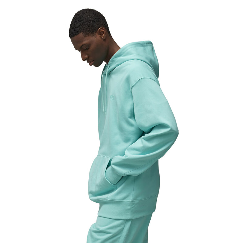 Lookbook Y-3 FT 후드티 레터 프린트 긴팔 맨투맨 남성용 청록색. 50-IV5585