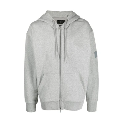 Y-3 FT Zip Hoodie Light Grey Casual Sportswear Jacket. IB4789
