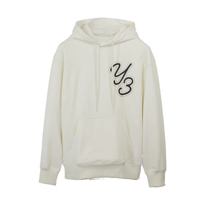 Y-3 FT Zip Hoodie Oversized Logo Beige Pullover Casual Hoodie for Men IT7524OFFWHITE