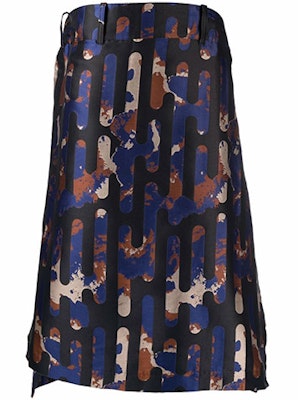 Y-3 FW21 Abstract Print A-Line Midi Skirt Blue HB3368 Buy Y-3 FW21 Abstract Print A-Line Midi Skirt Blue HB3368