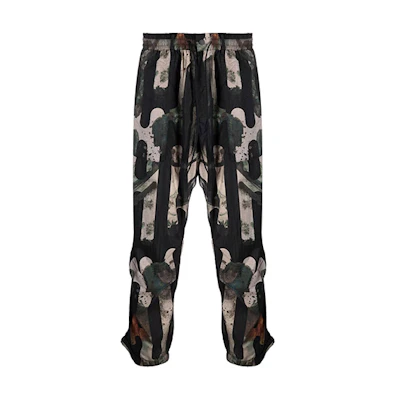 Y-3 FW21 Abstract Print Loose Fit Track Pants Men Black HB3326