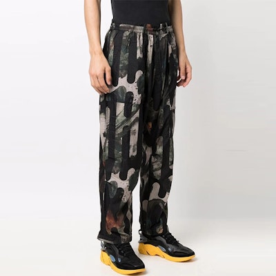 Y-3 FW21 Abstract Print Loose Fit Track Pants Men Black HB3326 Shop Y-3 FW21 Abstract Print Loose Fit Track Pants Men Black HB3326