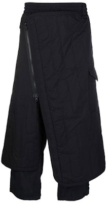 Y-3 FW21 Black Asymmetric Layered Wide-Leg Pants HB3352 Order Y-3 FW21 Black Asymmetric Layered Wide-Leg Pants HB3352