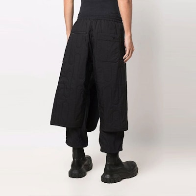 Y-3 FW21 Black Asymmetric Layered Wide-Leg Pants HB3352 Shop Y-3 FW21 Black Asymmetric Layered Wide-Leg Pants HB3352