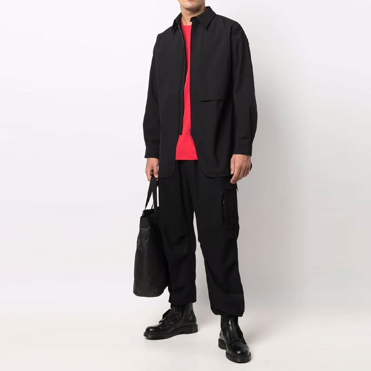 Lookbook Y-3 FW21 黑色工裝褲附口袋與抽繩設計 HB3391
