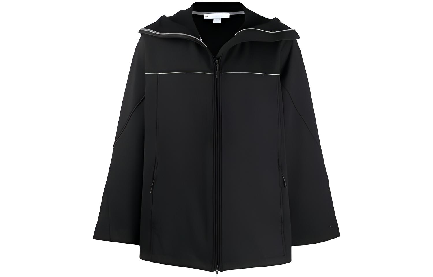 Y-3 FW21 Black Contrast Trim Hooded Jacket GV6076